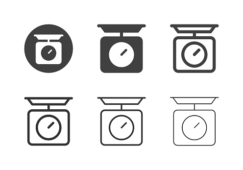 Kitchen Scale Icons Multi Series Vector EPS File.