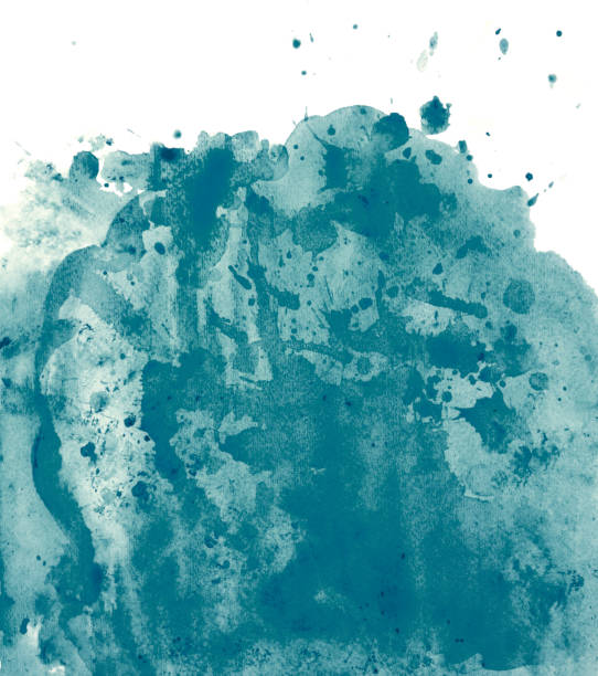 istock Green watercolor background with splashes 1196131963