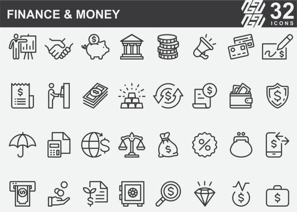 finanzen und moneyline symbole - diamantschmuck grafiken stock-grafiken, -clipart, -cartoons und -symbole