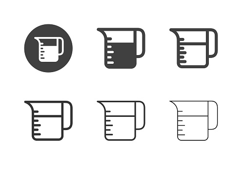 Measuring Jug Icons Multi Series Vector EPS File.