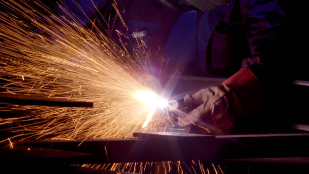 istock Cutting welding works with gas blow torch 1196150025