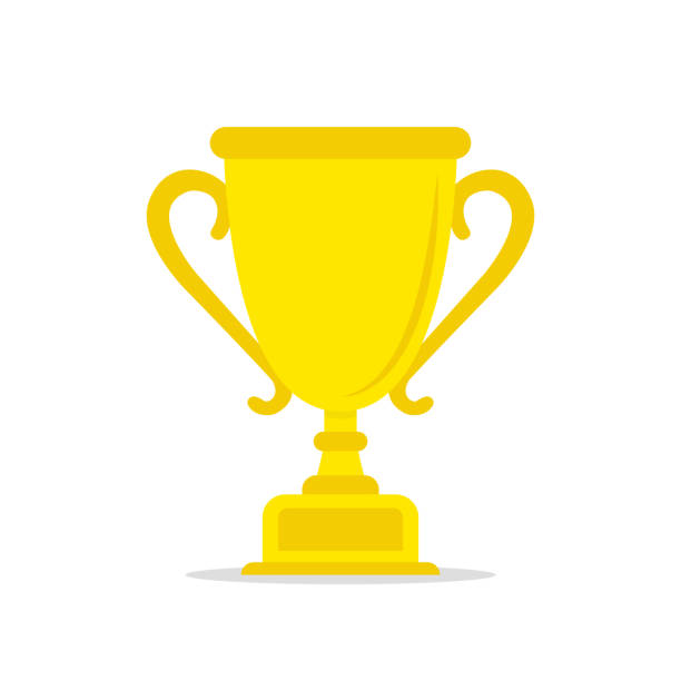 Golden Winner Cup Trophy Cup Flat Cartoon Icon Vector Illustration Stock  Illustration - Download Image Now - iStock
