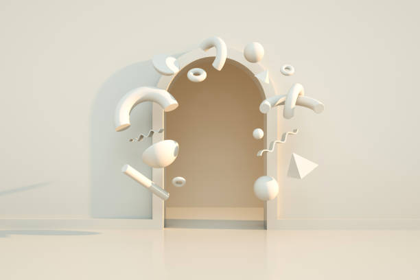 istock 3D rendering of geometric stereo background 1196156238