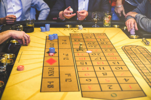 istock Roulette table in luxury casino 1196157163