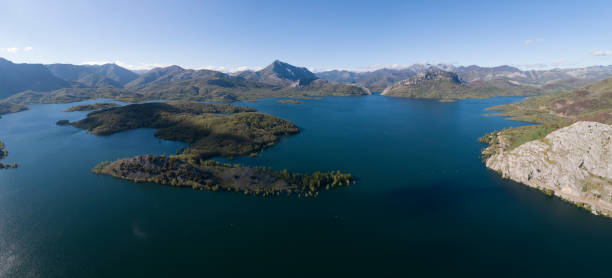 istock Porma Reservoir from Aerial view 1196157232