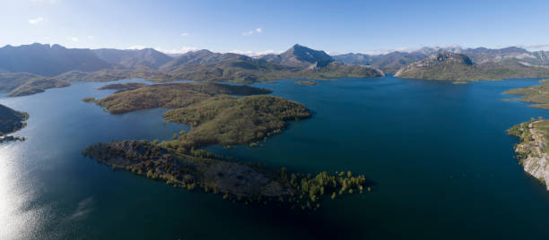 istock Porma Reservoir from Aerial view 1196157253