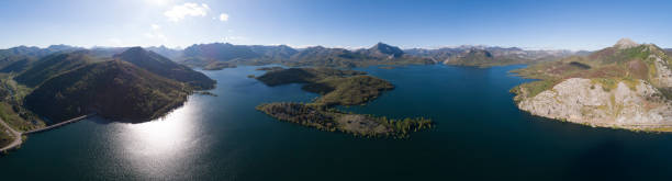 istock Porma Reservoir from Aerial view 1196157260