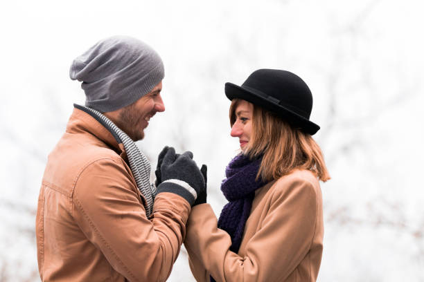 istock Couple outdoors  enjoying nice autumn / winter time. 1196160957