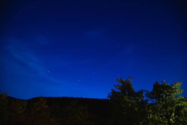 istock Milky way stars on a dark night sky. 1196162206