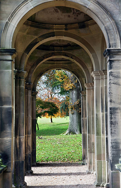 istock view of english countrside through arched columns 119616423