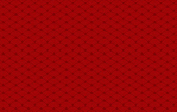 istock Vector illustration of Chinese red gradient wave circle background. Abstract Chinese New Year background. 1196168614