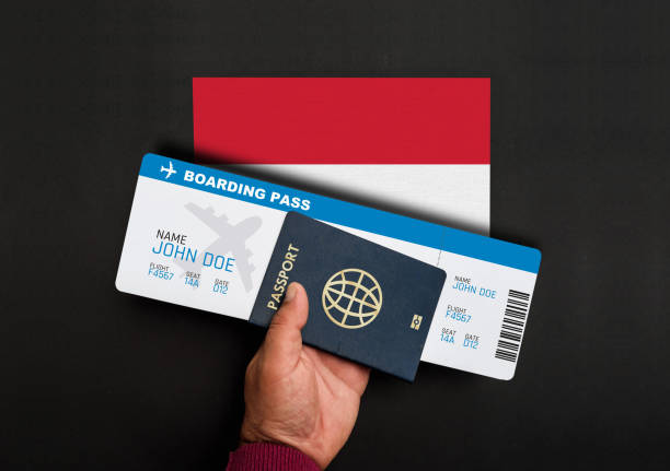 istock passport, boarding pass and flag of Monaco 1196175503