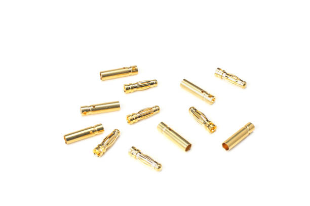 istock gold connector isolated on a white background. Auto parts. 1196178003