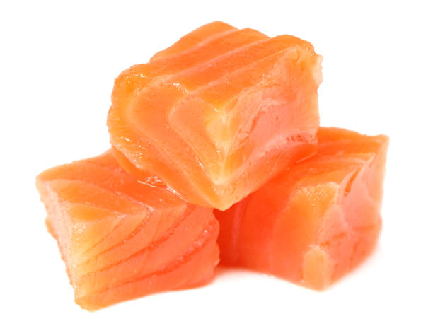 istock Red fish. Raw salmon fillet isolate on white background 1196178803
