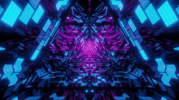 istock abstract triangle glass design artwork with brick texture and glowing wireframe 3d illustration background wallpaper 1196185058
