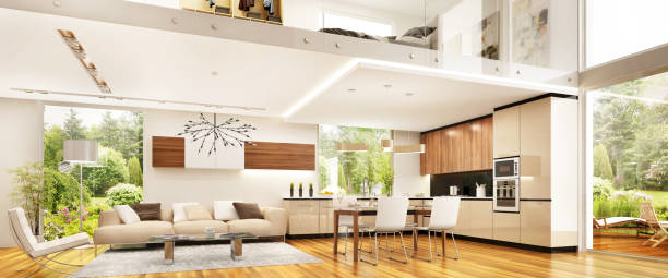 Interior design in a modern house