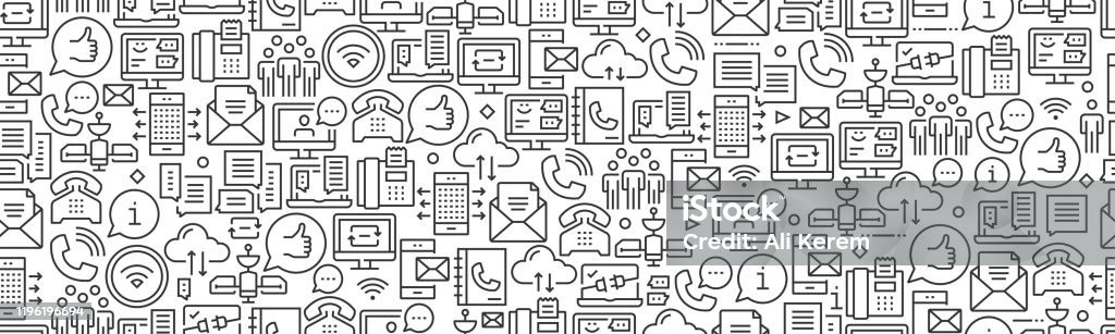 Communication Pattern Background Communication Seamless Pattern Stock Illustration - Download Image Now ...