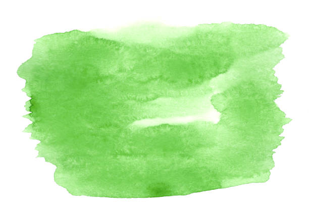istock Creative green watercolor spot as background for design and text. 1196198155