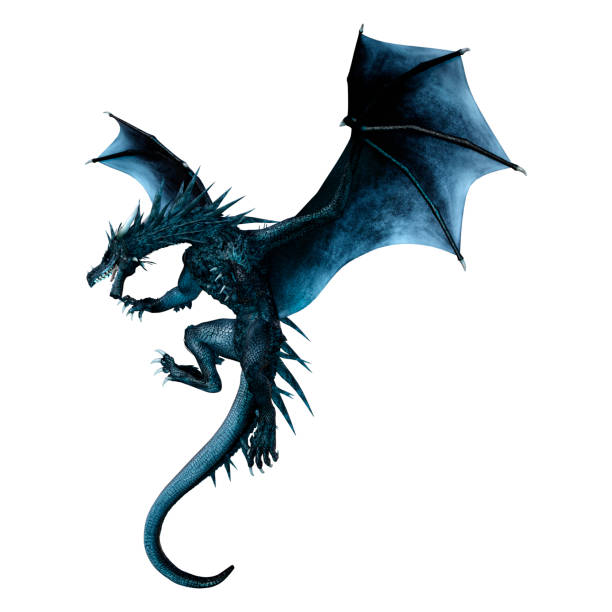 istock 3D illustration fantasy dragon on white 1196199299