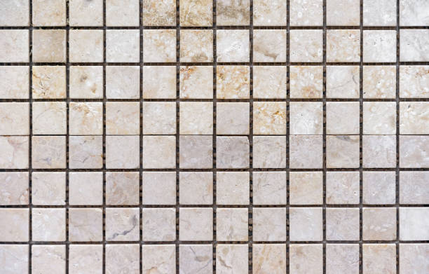 istock Ceramic mosaic tiles with brown and beige squares. 1196206259
