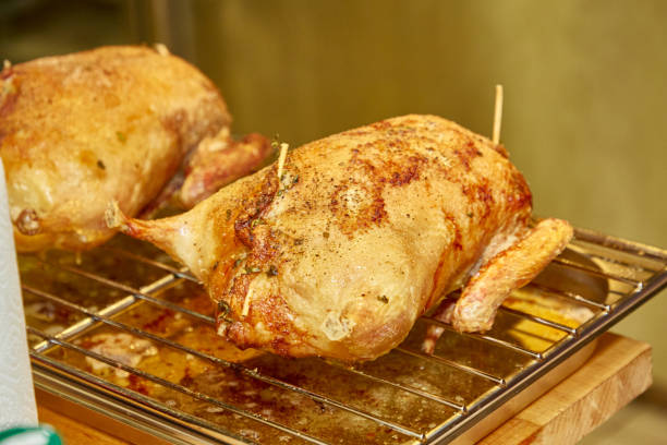 istock Christmas duck or goose cooked with toppings and boneless. 1196208082
