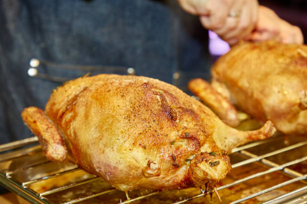 istock Christmas duck or goose cooked with toppings and boneless. 1196208288