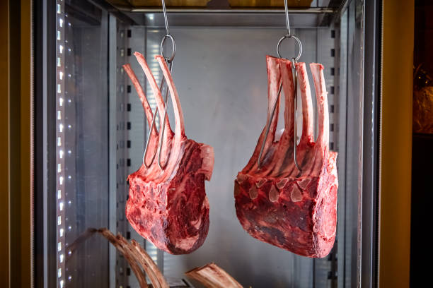 istock Marbled beef dry aging lies in the refrigerator 1196212081