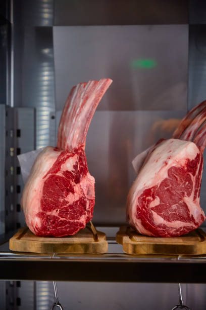 istock Marbled beef dry aging lies in the refrigerator 1196212086