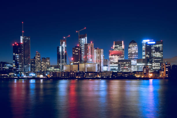 istock Canary Wharf Business District Skyline at Night 1196213551
