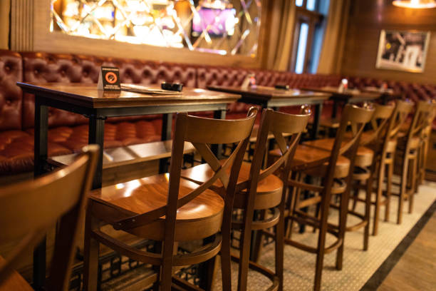 istock Interior of a pub without customers 1196214306