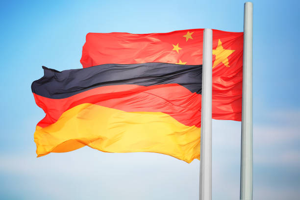 istock Flags of Germany and China 1196227660