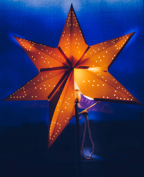istock Electricity cardboard star, Christmas decoration 1196233524