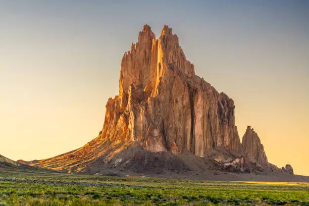 Shiprock, New Mexico, USA at the Shiprock rock formation.