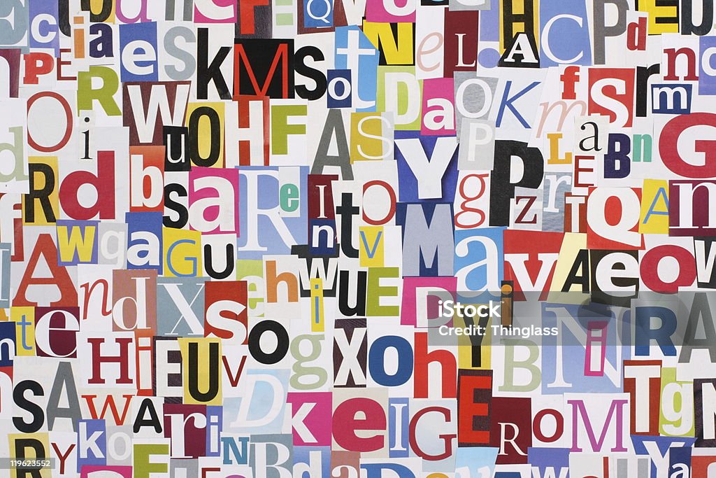 Magazin Buchstaben Collage - Lizenzfrei Alphabet Stock-Foto