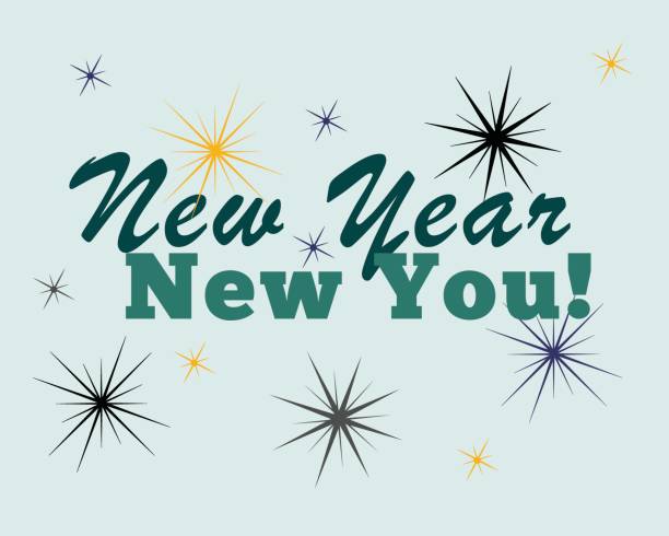 New Year, New You, New Year's Resolutions New Year, New You written in various fonts, with star bursts in the background. 2019 new year resolution stock pictures, royalty-free photos & images