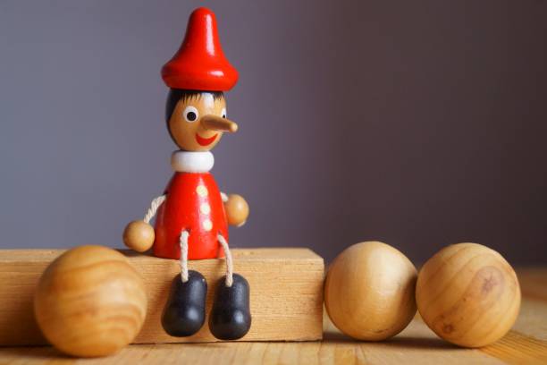 istock Background with Pinocchio wooden doll 1196235676