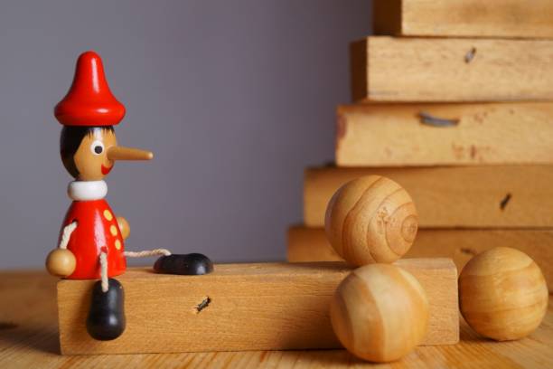 istock Background with Pinocchio wooden doll 1196235677