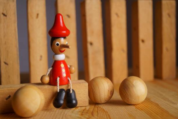istock Background with Pinocchio wooden doll 1196235685
