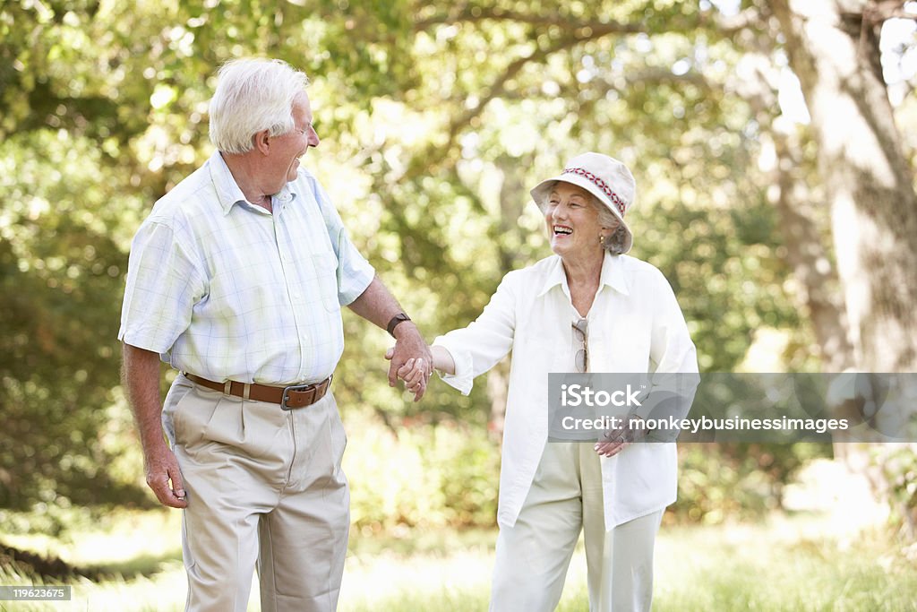 Altes Paar Walking im Park - Lizenzfrei Gehen Stock-Foto