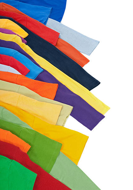 istock Sleeves of bright clothing on white background 119623856
