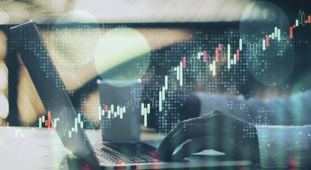 istock Closeup of laptop with forex chart 1196239471
