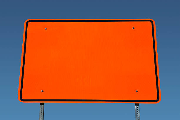 istock Big Blank Orange Highway Sign 119624078