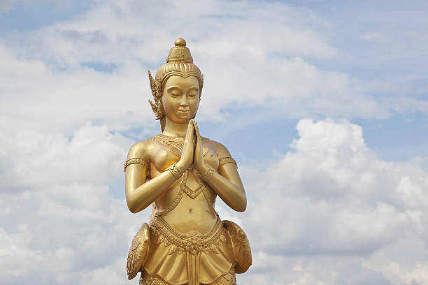 istock The figure of golden deva chasping hand 119624167