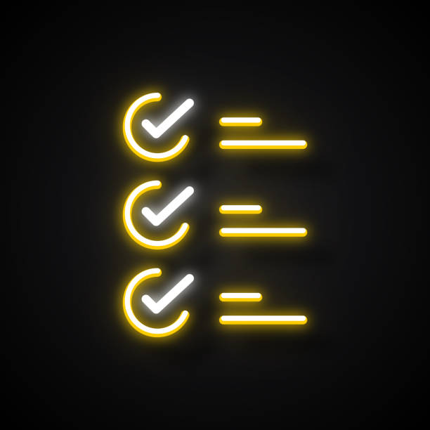 4,800+ Neon Check Symbol Stock Photos and Royalty-Free Pictures