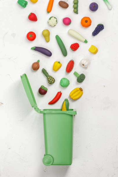 istock Food Waste Prevention Concept. Food in Garbage Bin 1196242782