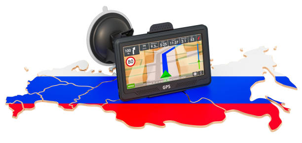 istock GPS navigation in Russia, 3D rendering isolated on white background 1196243602