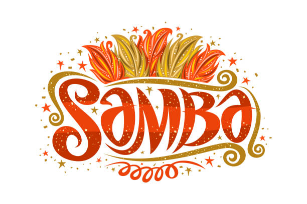 ilustrações, clipart, desenhos animados e ícones de selo vector para samba brasileiro - escola de samba