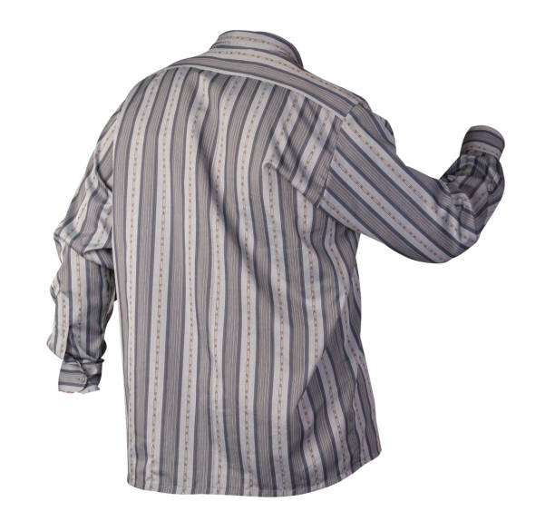 istock men's shirt with long sleeves isolated on a white background. 1196247893
