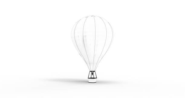 istock Drawing Air Balloon isolated on White 3D Rendering 1196249922