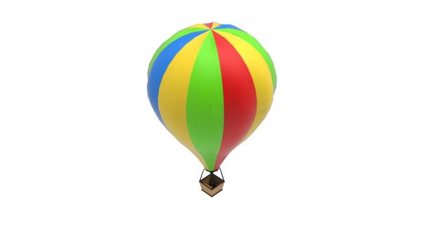 istock Colorful Air Balloon isolated on White 3D Rendering 1196249935